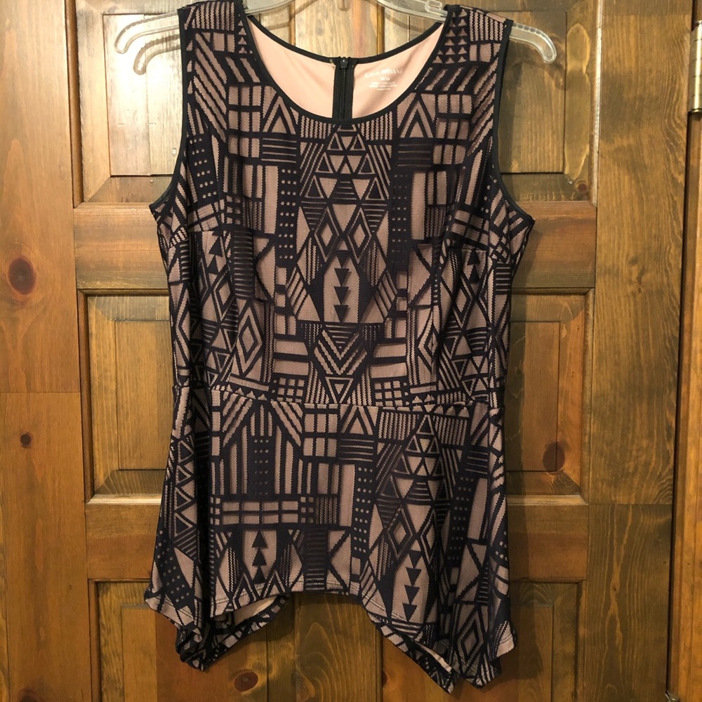 Lane Bryant Art Deco sleeveless blouse size 14/16